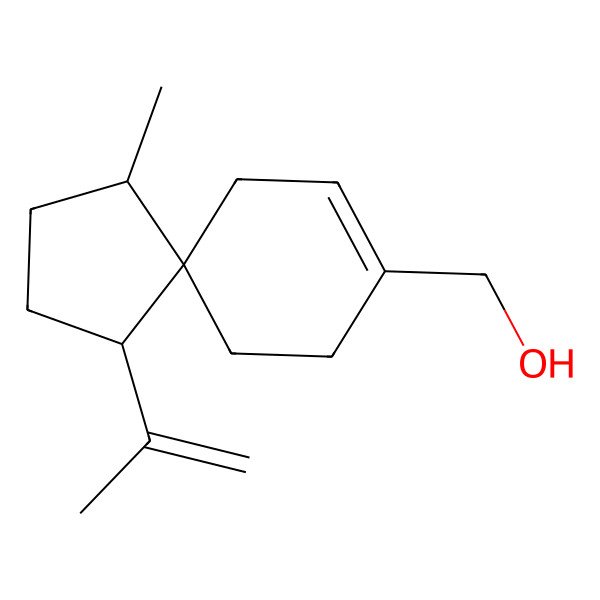 2D Structure of ((1R,4S,5R)-1-Methyl-4-(prop-1-en-2-yl)spiro[4.5]dec-7-en-8-yl)methanol