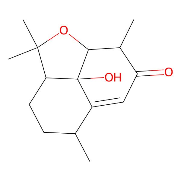 2D Structure of (1R,4S,7R,11S,12R)-12-hydroxy-3,3,7,11-tetramethyl-2-oxatricyclo[6.3.1.04,12]dodec-8-en-10-one