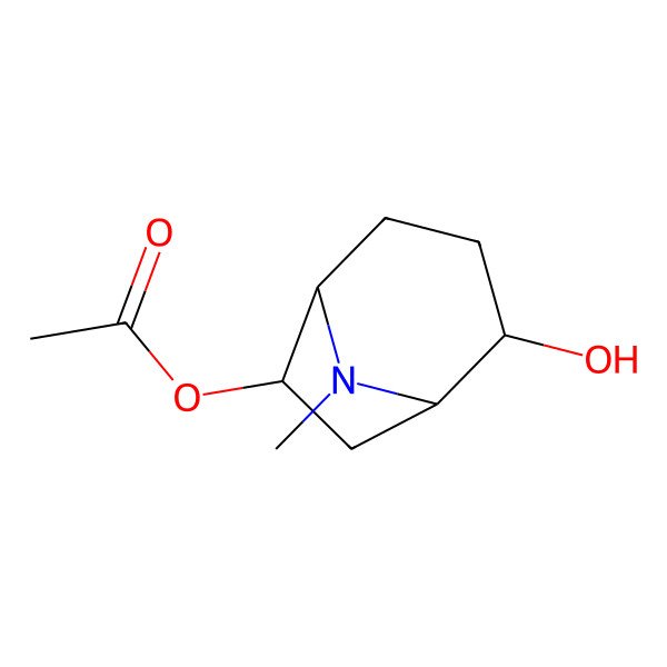 2D Structure of [(1R,5R,6S)-2-hydroxy-8-methyl-8-azabicyclo[3.2.1]octan-6-yl] acetate