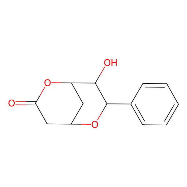 2D Structure of (1R,5R,7R,8S)-8-hydroxy-7-phenyl-2,6-dioxabicyclo[3.3.1]nonan-3-one