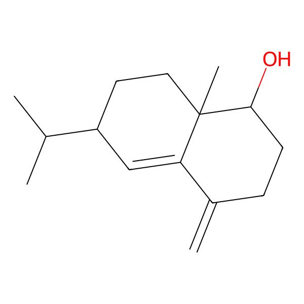 2D Structure of (1R,6S,8aR)-8a-methyl-4-methylidene-6-propan-2-yl-1,2,3,6,7,8-hexahydronaphthalen-1-ol