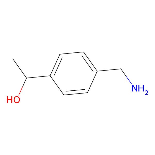 2D Structure of (S)-1-(4-(aminomethyl)phenyl)ethan-1-ol
