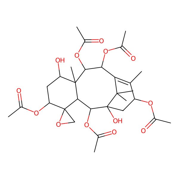 2D Structure of (1S)-2alpha,5alpha,9alpha,10beta,13alpha-Pentaacetoxy-4,20-epoxytax-11-ene-1,7beta-diol