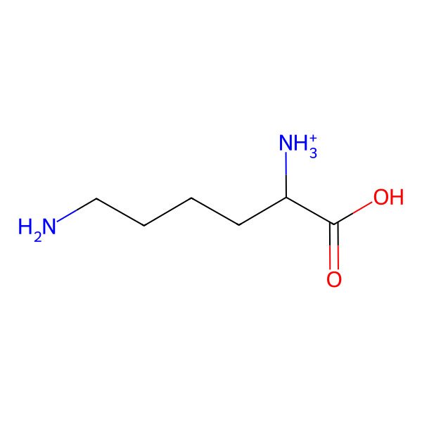 2D Structure of [(1S)-5-amino-1-carboxypentyl]azanium