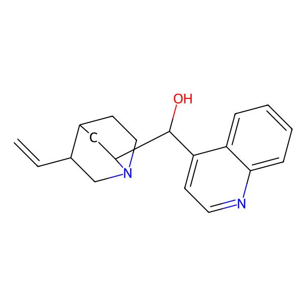 2D Structure of (1S)-Quinolin-4-yl((2R,4S,5R)-5-vinylquinuclidin-2-yl)methanol