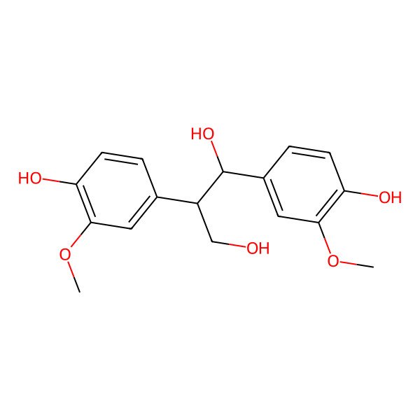 2D Structure of (1S,2R)-1,2-bis(3-methoxy-4-oxidanyl-phenyl)propane-1,3-diol