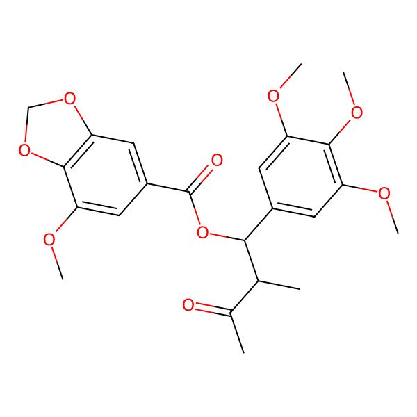 2D Structure of [(1S,2R)-2-methyl-3-oxo-1-(3,4,5-trimethoxyphenyl)butyl] 7-methoxy-1,3-benzodioxole-5-carboxylate