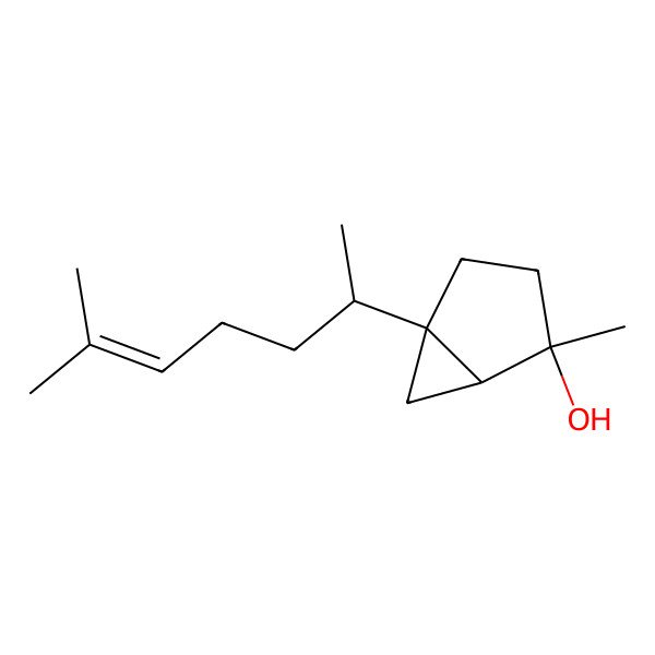 2D Structure of (1S,2R)-2-methyl-5-[(2R)-6-methylhept-5-en-2-yl]bicyclo[3.1.0]hexan-2-ol