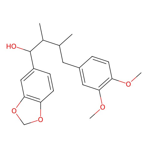 2D Structure of (1S,2R,3R)-1-(1,3-benzodioxol-5-yl)-4-(3,4-dimethoxyphenyl)-2,3-dimethylbutan-1-ol