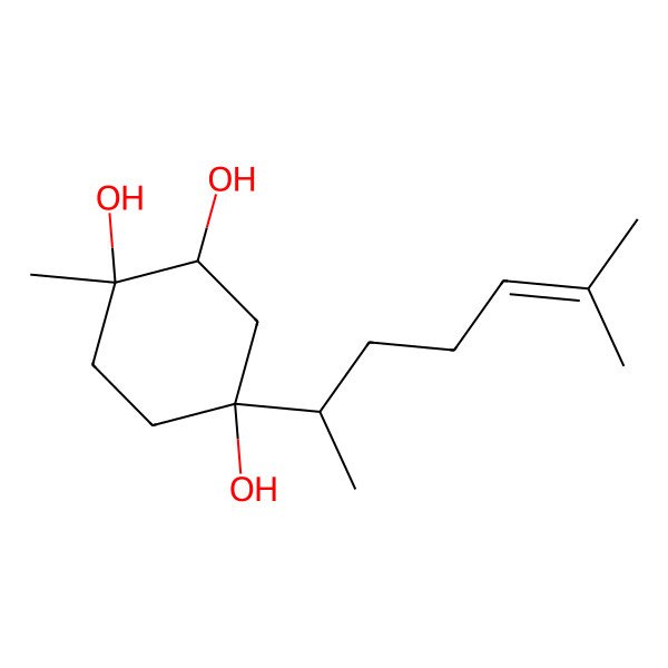 2D Structure of (1S,2R,4S)-4-[(1S)-1,5-Dimethyl-4-hexenyl]-1-methylcyclohexane-1,2,4-triol