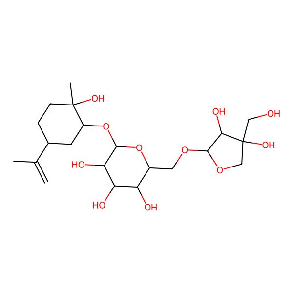 2D Structure of (1S,2S,4R)-2-(6-O-D-Apio-beta-D-furanosyl-beta-D-glucopyranosyloxy)-p-mentha-8-ene-1-ol