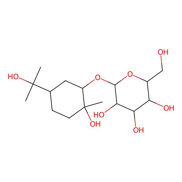 2D Structure of (1S,2S,4R)-2-(beta-D-Glucopyranosyloxy)-p-menthane-1,8-diol