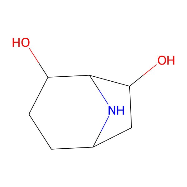 2D Structure of (1S,2S,5R,7R)-8-azabicyclo[3.2.1]octane-2,7-diol