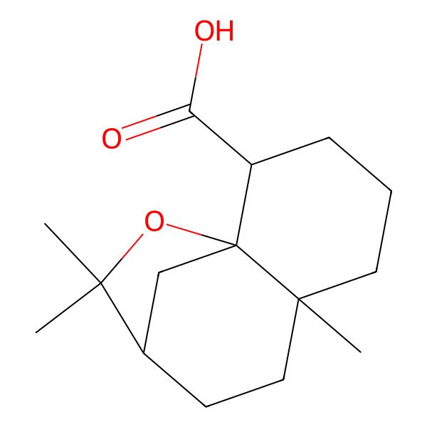 2D Structure of (1S,2S,6S,9R)-6,10,10-trimethyl-11-oxatricyclo[7.2.1.01,6]dodecane-2-carboxylic acid