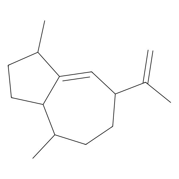 2D Structure of (1S,3aR,4R,7R)-1,4-dimethyl-7-prop-1-en-2-yl-1,2,3,3a,4,5,6,7-octahydroazulene
