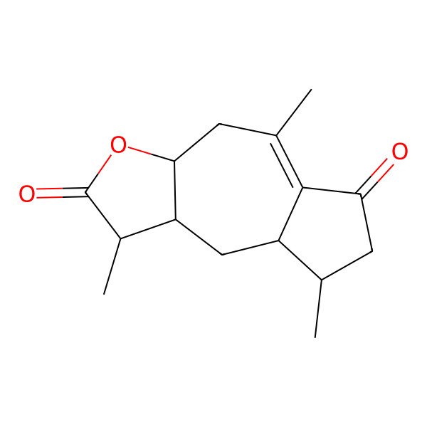 2D Structure of (1S,3aR,8S,8aS,9aR)-1,5,8-trimethyl-1,3a,4,7,8,8a,9,9a-octahydroazuleno[6,5-b]furan-2,6-dione