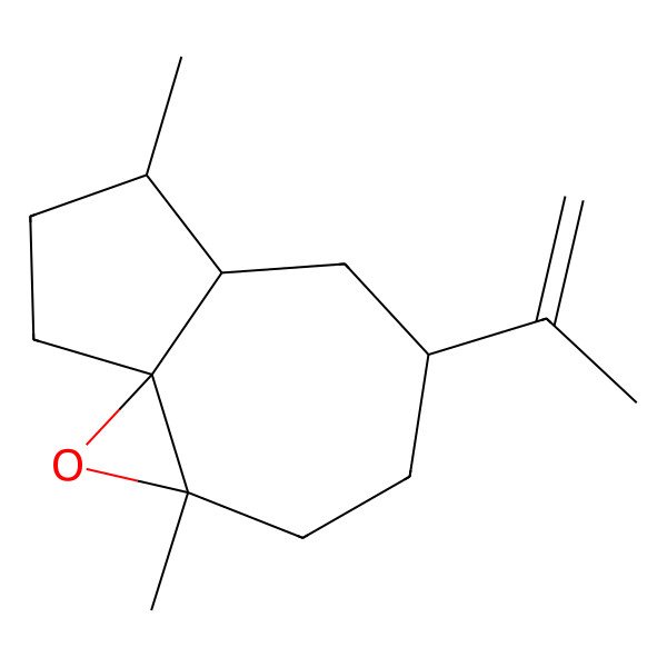 2D Structure of (1S,3R,6R,8S,9S)-3,9-dimethyl-6-prop-1-en-2-yl-2-oxatricyclo[6.3.0.01,3]undecane
