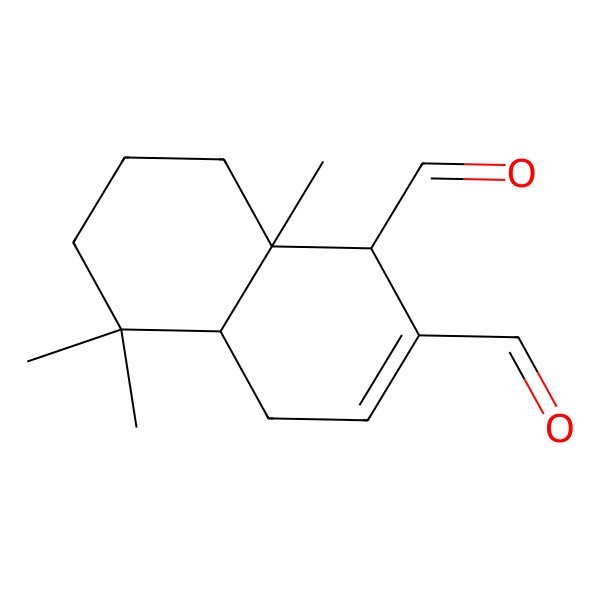 2D Structure of (1S,4aS,8aS)-5,5,8a-trimethyl-1,4,4a,6,7,8-hexahydronaphthalene-1,2-dicarbaldehyde