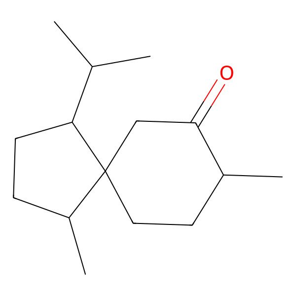 2D Structure of (1S,4S,5R,8S)-1,8-dimethyl-4-propan-2-ylspiro[4.5]decan-9-one