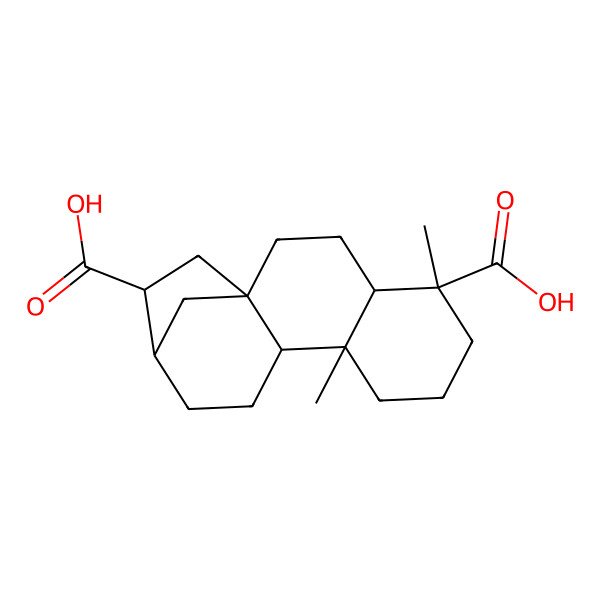 2D Structure of (1S,4S,5R,9S,10R,13R,14R)-5,9-dimethyltetracyclo[11.2.1.01,10.04,9]hexadecane-5,14-dicarboxylic acid