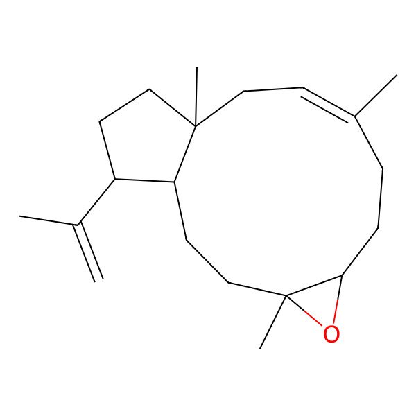 2D Structure of (1S,4S,5S,12R,15S)-15-Isopropenyl-4,9,12-trimethyl-5-oxa-tricyclo[10.3.0.0(4,6)]pentadec-9-ene