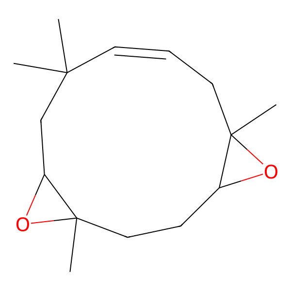 2D Structure of (1S,4S,6S,8E,12S)-1,6,10,10-tetramethyl-5,13-dioxatricyclo[10.1.0.04,6]tridec-8-ene