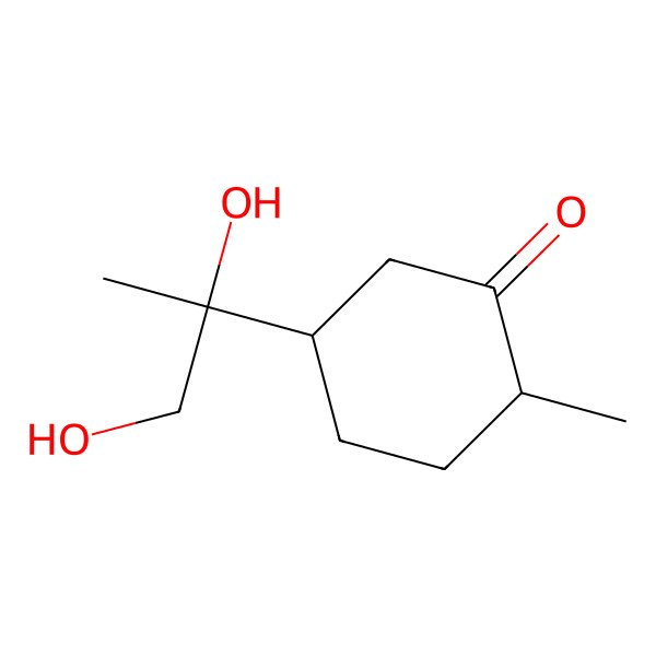 2D Structure of (1S,4S,8S)-8,9-Dihydroxy-p-menthane-2-one