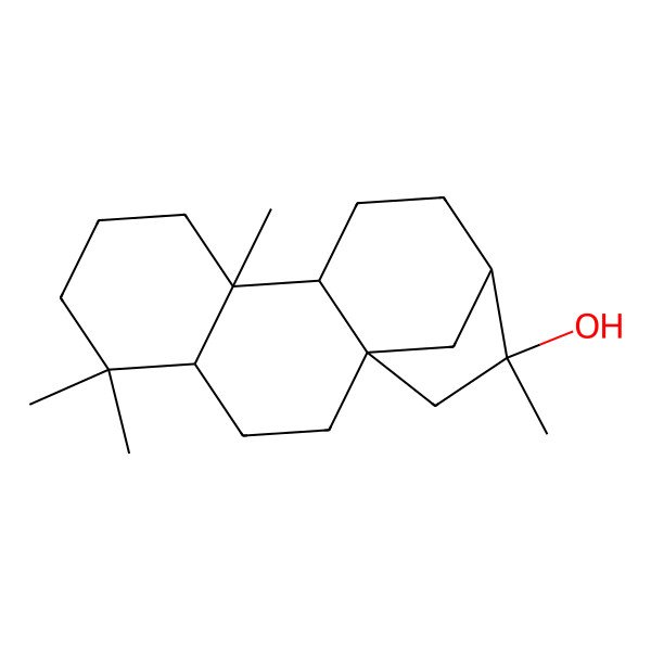 2D Structure of (1S,4S,9S,10S,13R,14R)-5,5,9,14-tetramethyltetracyclo[11.2.1.01,10.04,9]hexadecan-14-ol