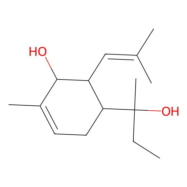 2D Structure of (1S,5R,6R)-5-[(2R)-2-hydroxybutan-2-yl]-2-methyl-6-(2-methylprop-1-enyl)cyclohex-2-en-1-ol
