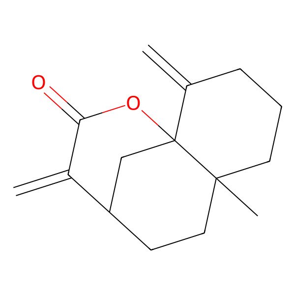 2D Structure of (1S,6R,9R)-6-methyl-2,10-dimethylidene-12-oxatricyclo[7.3.1.01,6]tridecan-11-one