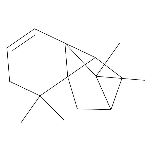 2D Structure of (1S,6S,8S,10R)-5,5,11,11-tetramethyltetracyclo[6.2.1.01,6.06,10]undec-2-ene