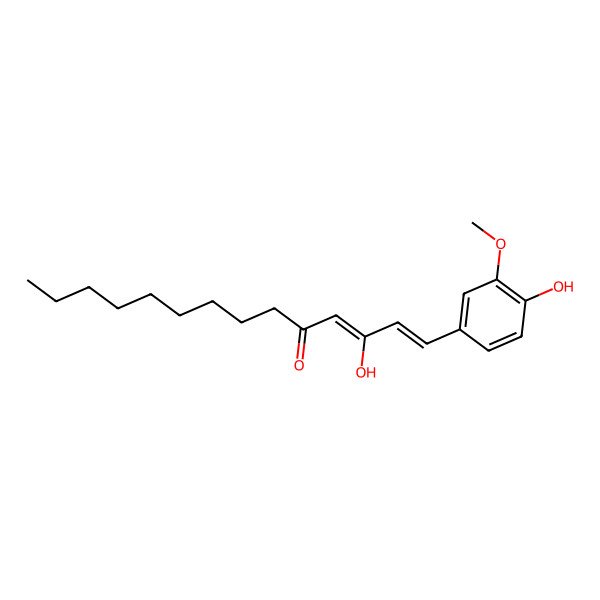 2D Structure of (1Z,3Z)-3-hydroxy-1-(4-hydroxy-3-methoxyphenyl)tetradeca-1,3-dien-5-one