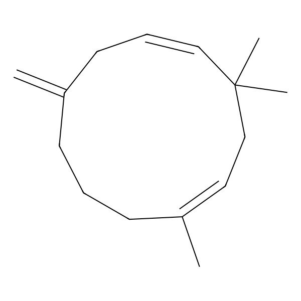 2D Structure of (1Z,5E)-1,4,4-trimethyl-8-methylidenecycloundeca-1,5-diene