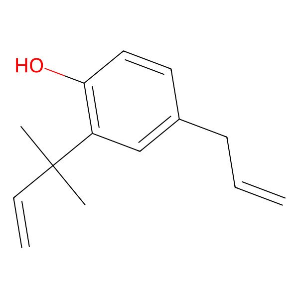 2D Structure of 2-(2-Methylbut-3-en-2-yl)-4-prop-2-enylphenol