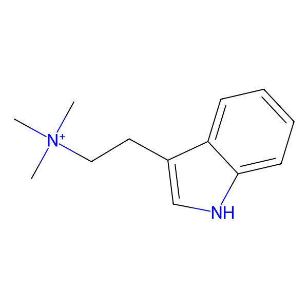 2D Structure of 2-(1H-indol-3-yl)ethyl-trimethylazanium