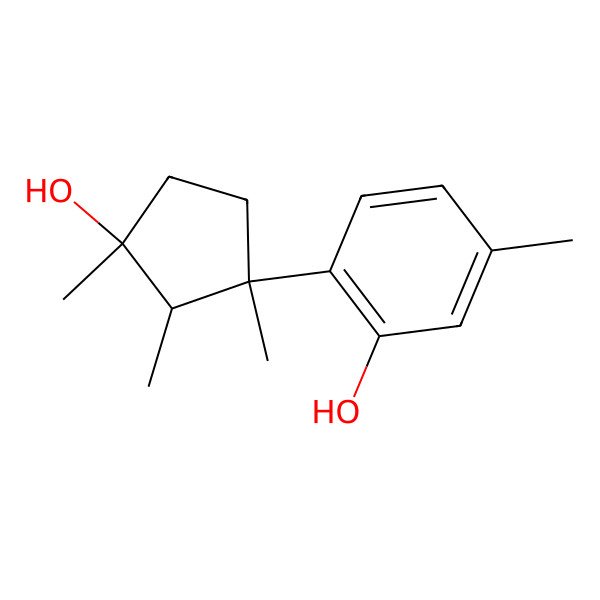 2D Structure of 2-[(1R,2R,3R)-1,2,3-Trimethyl-3-hydroxycyclopentyl]-5-methylphenol