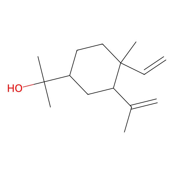 2D Structure of 2-((1R,3S,4R)-4-Methyl-3-(prop-1-en-2-yl)-4-vinylcyclohexyl)propan-2-ol