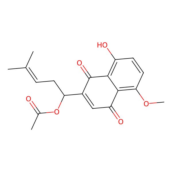 2D Structure of [(1S)-1-(8-hydroxy-5-methoxy-1,4-dioxonaphthalen-2-yl)-4-methylpent-3-enyl] acetate