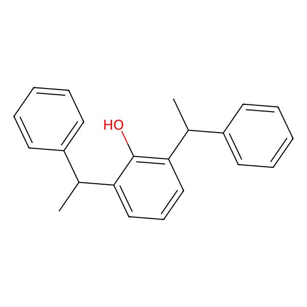 2D Structure of 2-[(1S)-1-phenylethyl]-6-[(1R)-1-phenylethyl]phenol