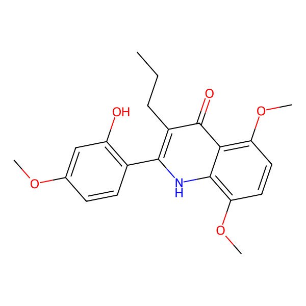 2D Structure of 2-(2'-Hydroxy-4'-methoxyphenyl)-5,8-dimethoxy-3-propyl-1h-quinolin-4-one