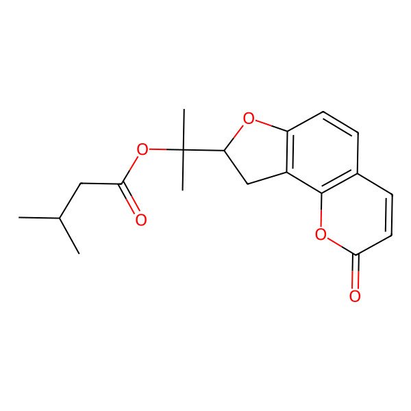 2D Structure of 2-(2-Oxo-8,9-dihydrofuro[2,3-h]chromen-8-yl)propan-2-yl 3-methylbutanoate