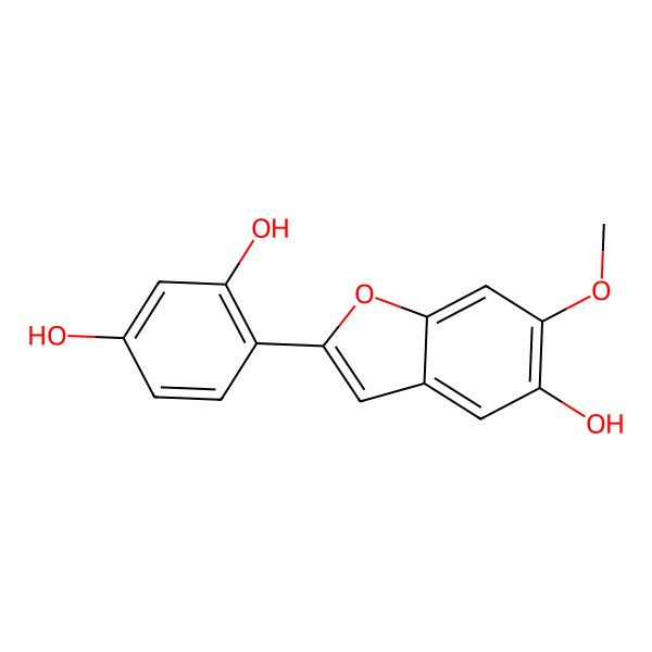 2D Structure of 2-(2,4-Dihydroxyphenyl)-5-hydroxy-6-methoxy-benzofuran