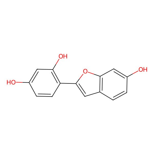 2D Structure of 2-(2,4-Dihydroxyphenyl)-6-hydroxybenzofuran