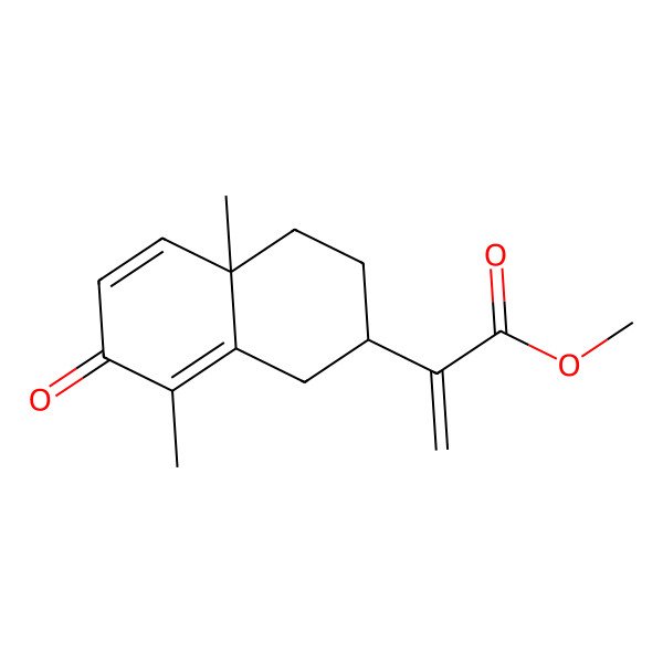 2D Structure of methyl 2-[(2R,4aS)-4a,8-dimethyl-7-oxo-1,2,3,4-tetrahydronaphthalen-2-yl]prop-2-enoate