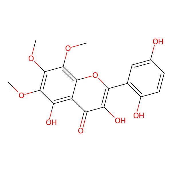 2D Structure of 2-(2,5-Dihydroxyphenyl)-3,5-dihydroxy-6,7,8-trimethoxychromen-4-one