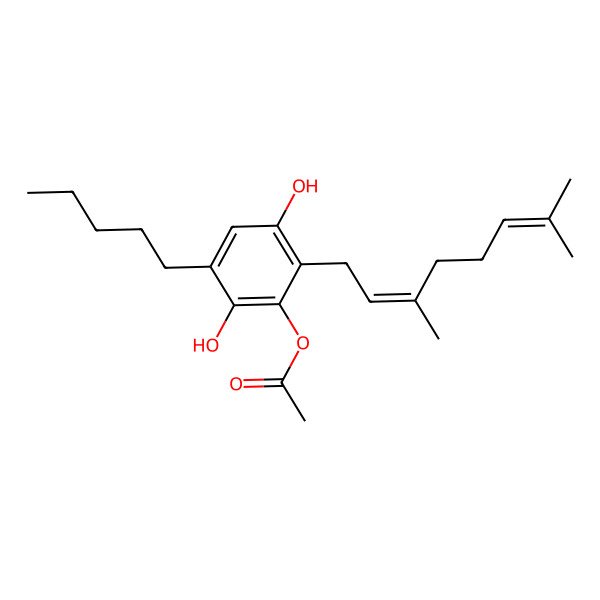 2D Structure of 2-[(2E)-3,7-Dimethyl-2,6-octadienyl]-3-acetoxy-5-pentylhydroquinone