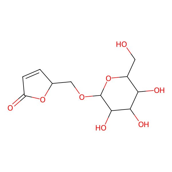 2D Structure of 2-[[(2R,3R,4S,5S,6R)-3,4,5-trihydroxy-6-(hydroxymethyl)oxan-2-yl]oxymethyl]-2H-furan-5-one