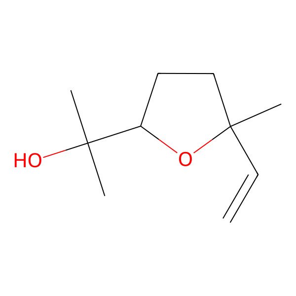 2D Structure of 2-[(2R,5S)-5-ethenyl-5-methyloxolan-2-yl]propan-2-ol