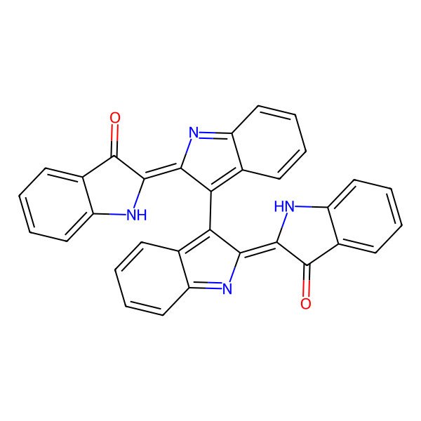 2D Structure of 2-[3-[(2E)-2-(3-oxo-1H-indol-2-ylidene)indol-3-yl]indol-2-ylidene]-1H-indol-3-one