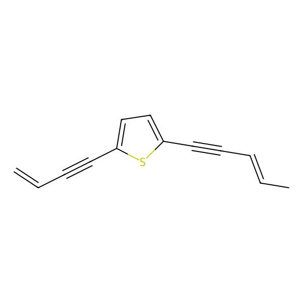 2D Structure of 2-(3-Buten-1-ynyl)-5-[(E)-3-penten-1-ynyl]thiophene